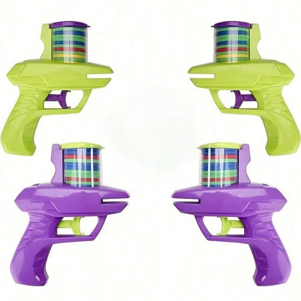 Foam Disc Launcher Flying Disc Handheld Shooter Indoor Shooting Game Outdoor Backyard Toy for Boys and Girls Birthday Gift