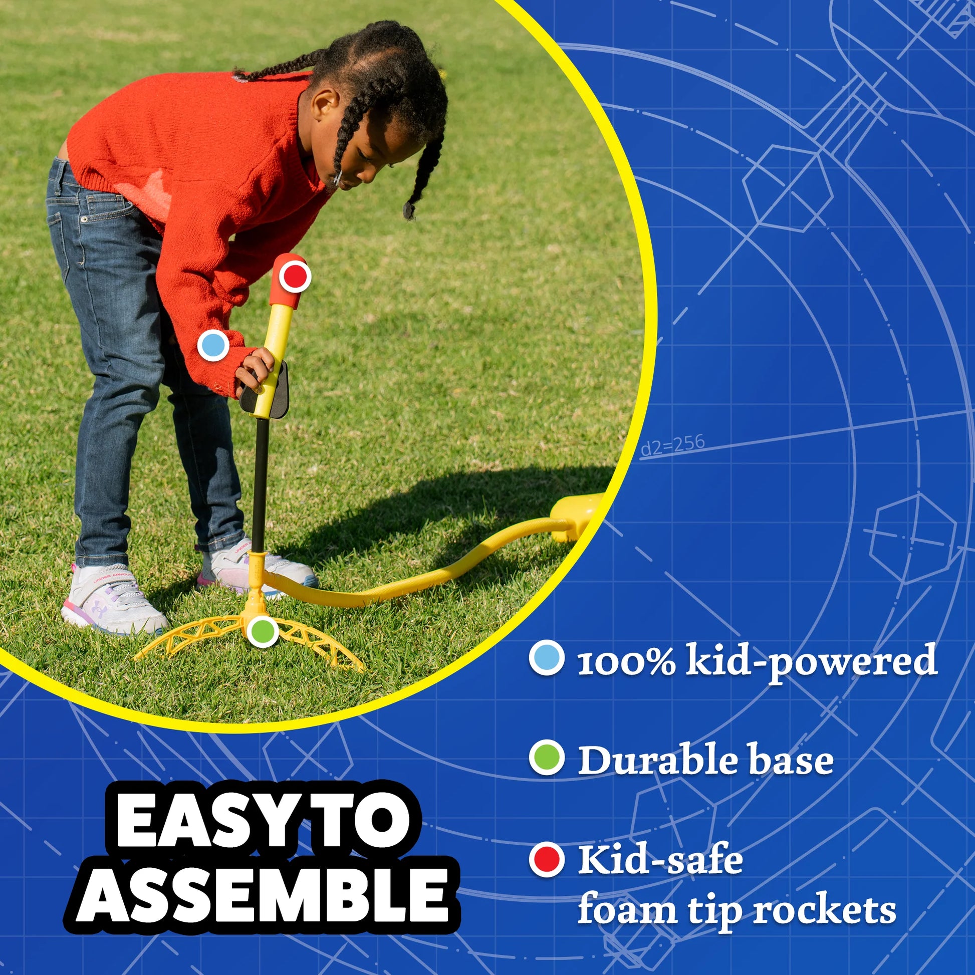 ® Original Stomp and Catch Rocket Game for Kids, 4 Throw Foam Rockets, Catching Net and Adjustable Launcher, Gift for Boys and Girls Ages 5 and Up
