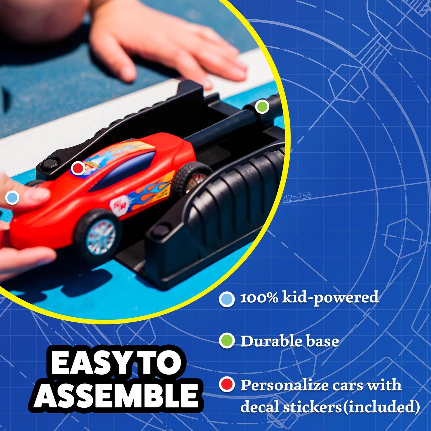 Stomp Racers Air Powered Cars by  - Includes 1 Race Car and Launcher, Fun Outdoor Toys for Boys and Girls Ages 5 and Up