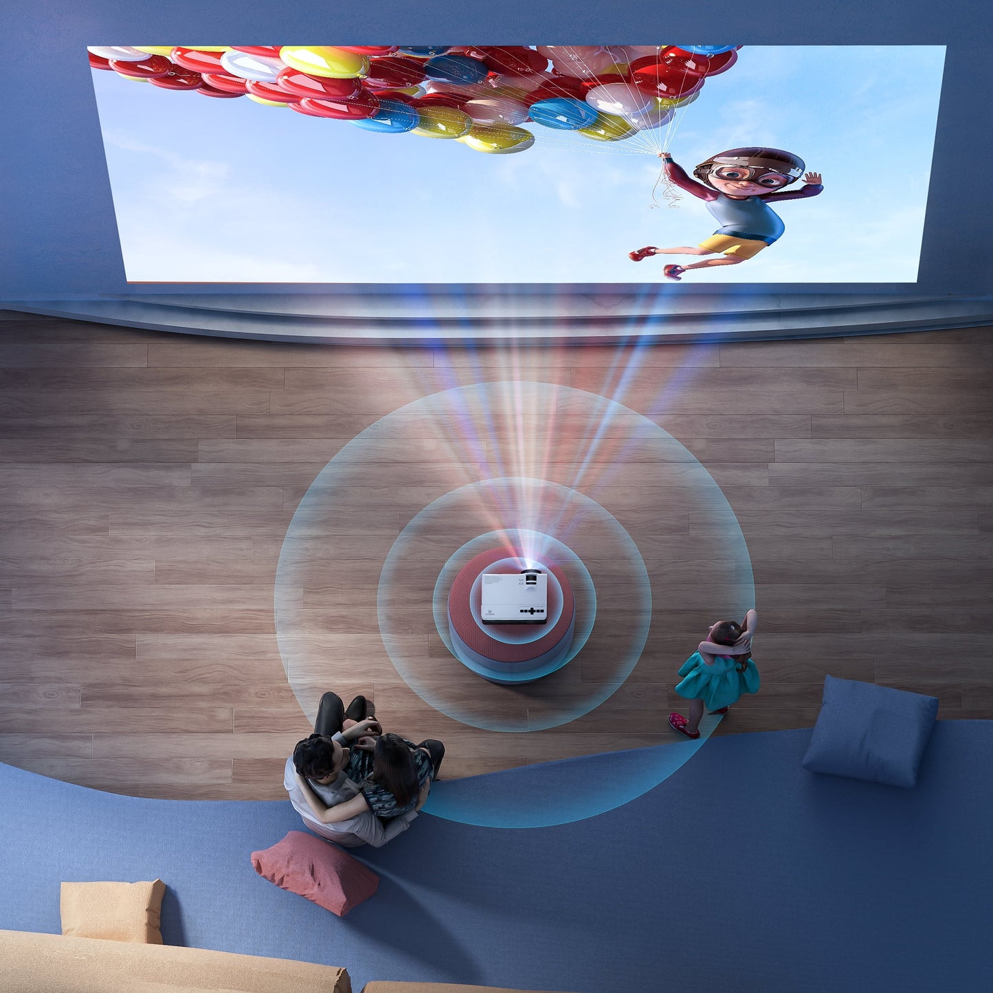 Leisure 3 Pro Native 1080P Projector, Full HD 5G Wifi Projector with LCD Display