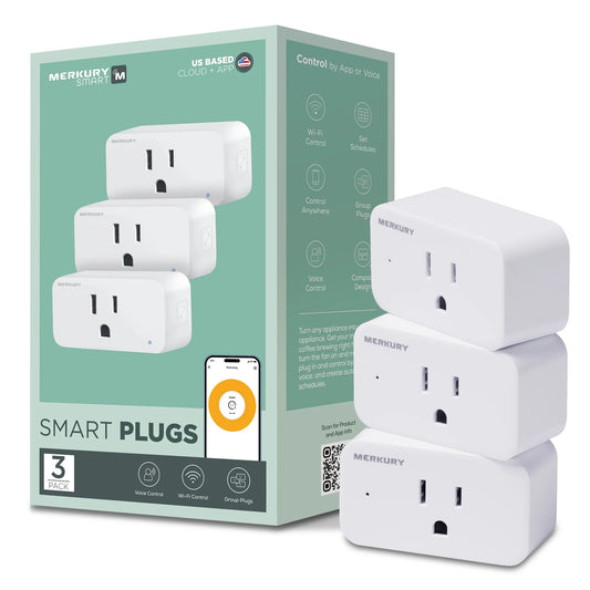 Wi-Fi Plug - Smart Outlet Compatible with Alexa & Google, White (3-Pack)