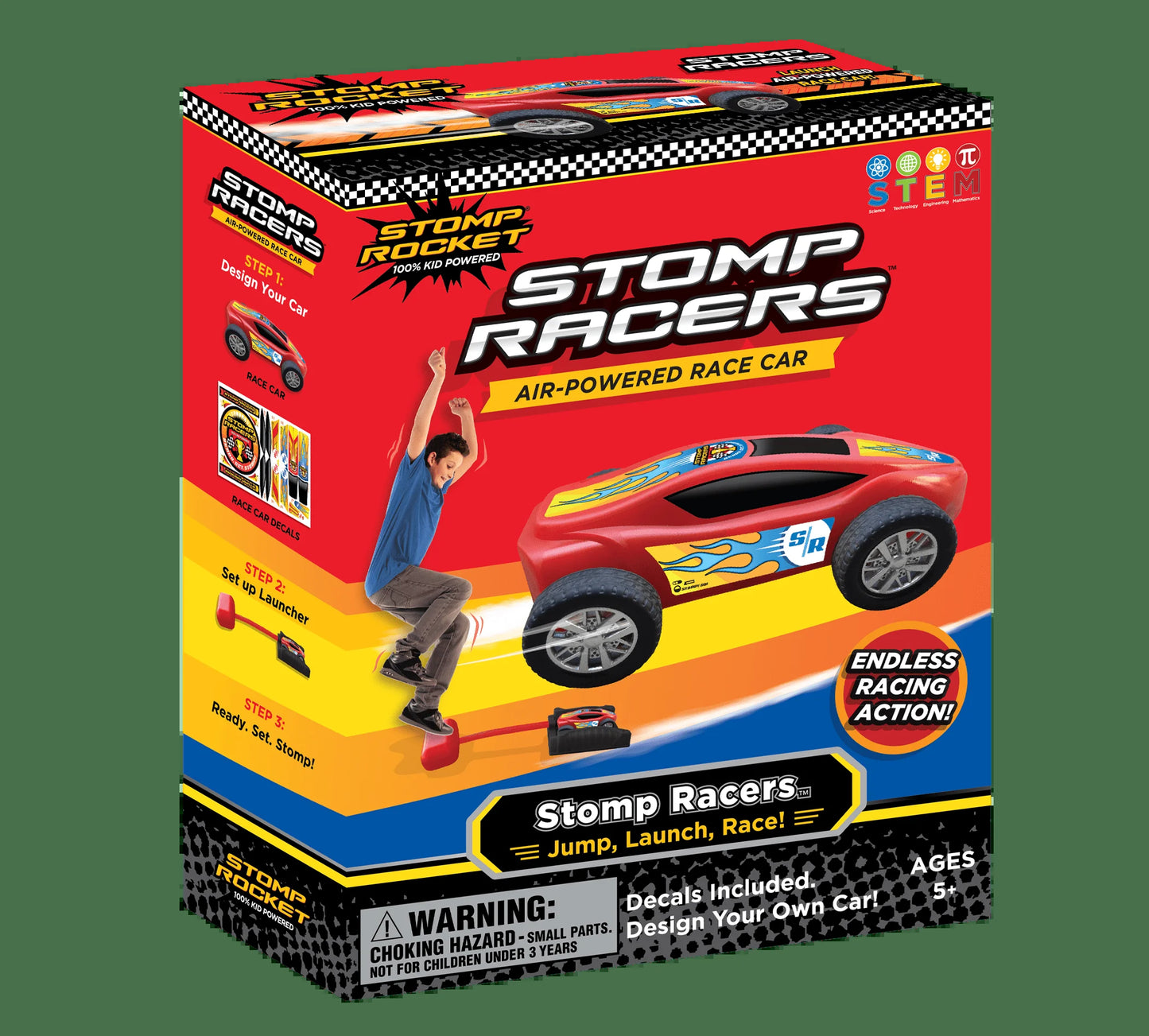 Stomp Racers Air Powered Cars by  - Includes 1 Race Car and Launcher, Fun Outdoor Toys for Boys and Girls Ages 5 and Up