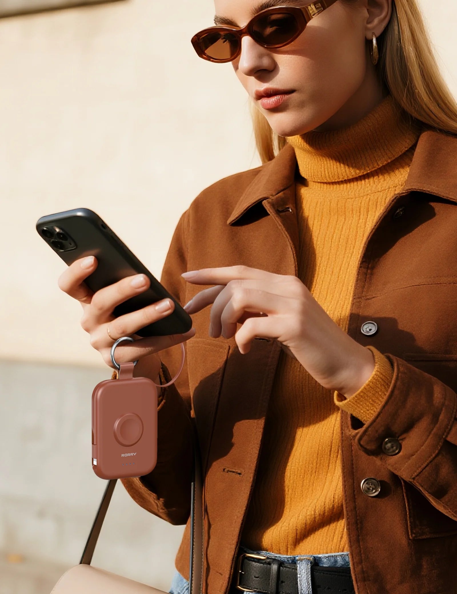 Portable Charger,5000Mah Power Bank - Apple Watch Charger with Built-In Cables,Travel-Ready Portable Charger for Iphone 16/15/14 ,Android , Apple Watch, Coffee