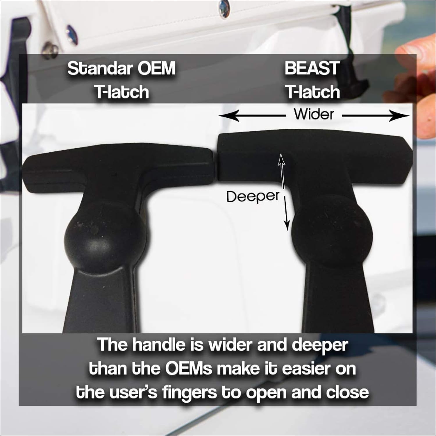 2-Pack Replacement Lid Latches for Yeti and RTIC - Black Rubber, Cooler Latches