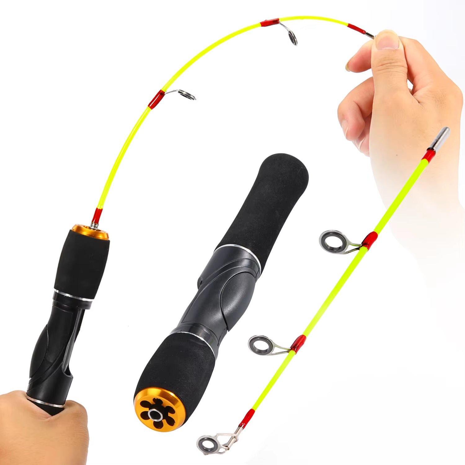Ultralight Winter Ice Fishing Rod Portable Winter Ice Fishing Rod Spinning Casting Ice Winter Fishing Pole Tackle