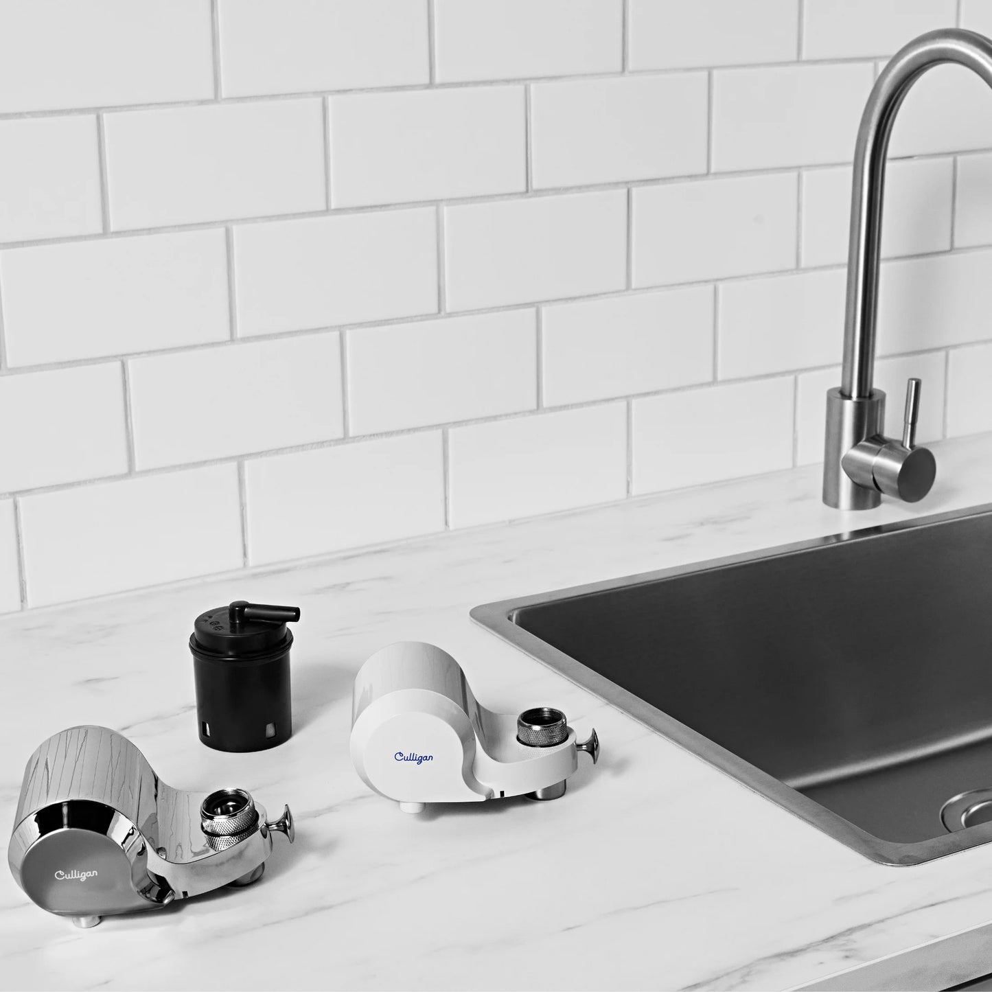 Culligan CULFMWH Drinking Water White Faucet Mount Water Filtration System, Superior Filtration