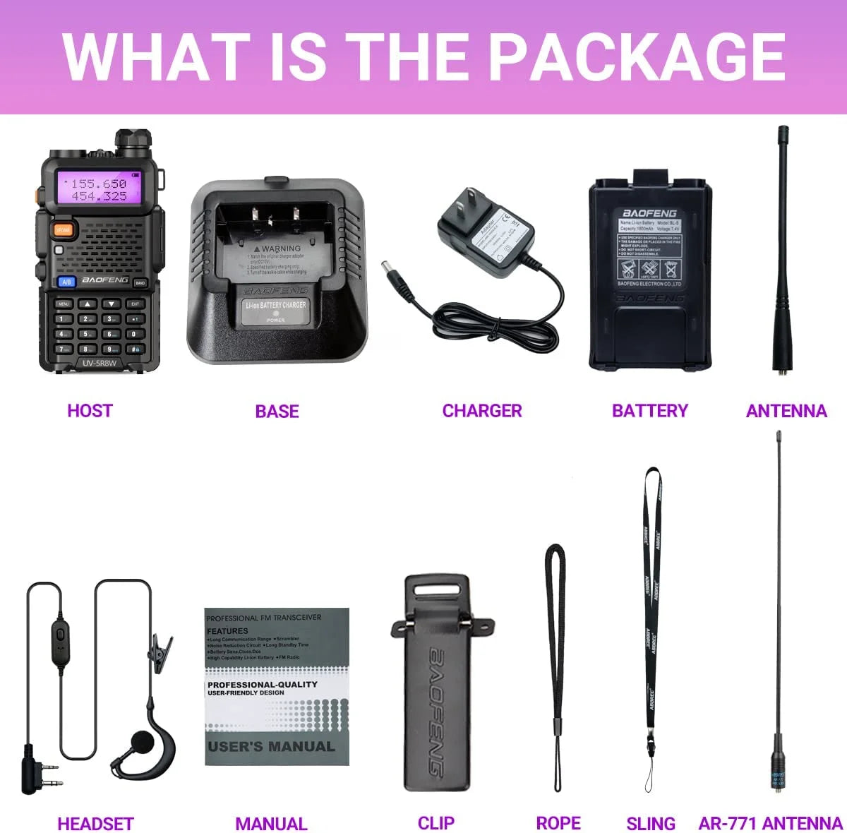 Ham Radio Upgrade UV-5R 8W Multi Band Handheld Long Range Walkie Talkies with Earpiece