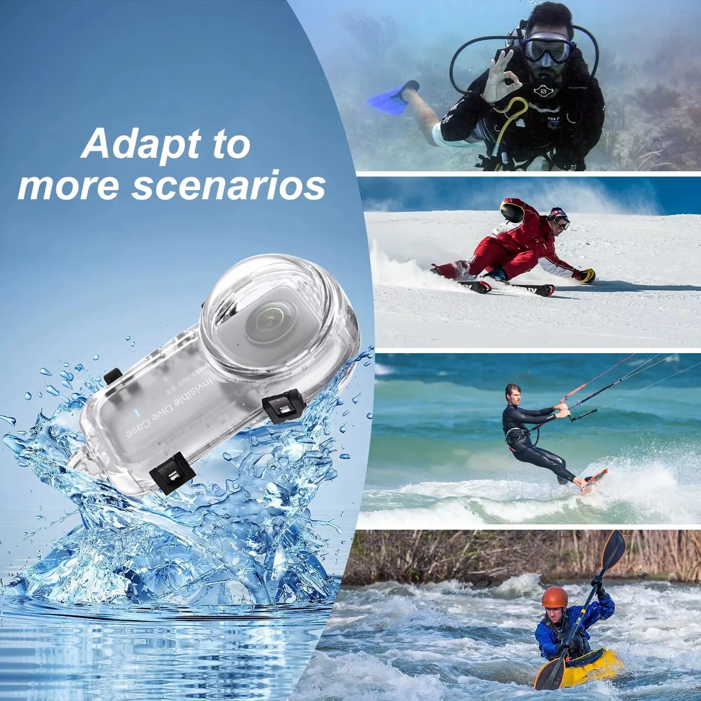 Dive Case for Insta 360 X4 Waterproof Housing Cover for  X4 Invisible Diving Case Underwater 50M Dive Shell Accessories