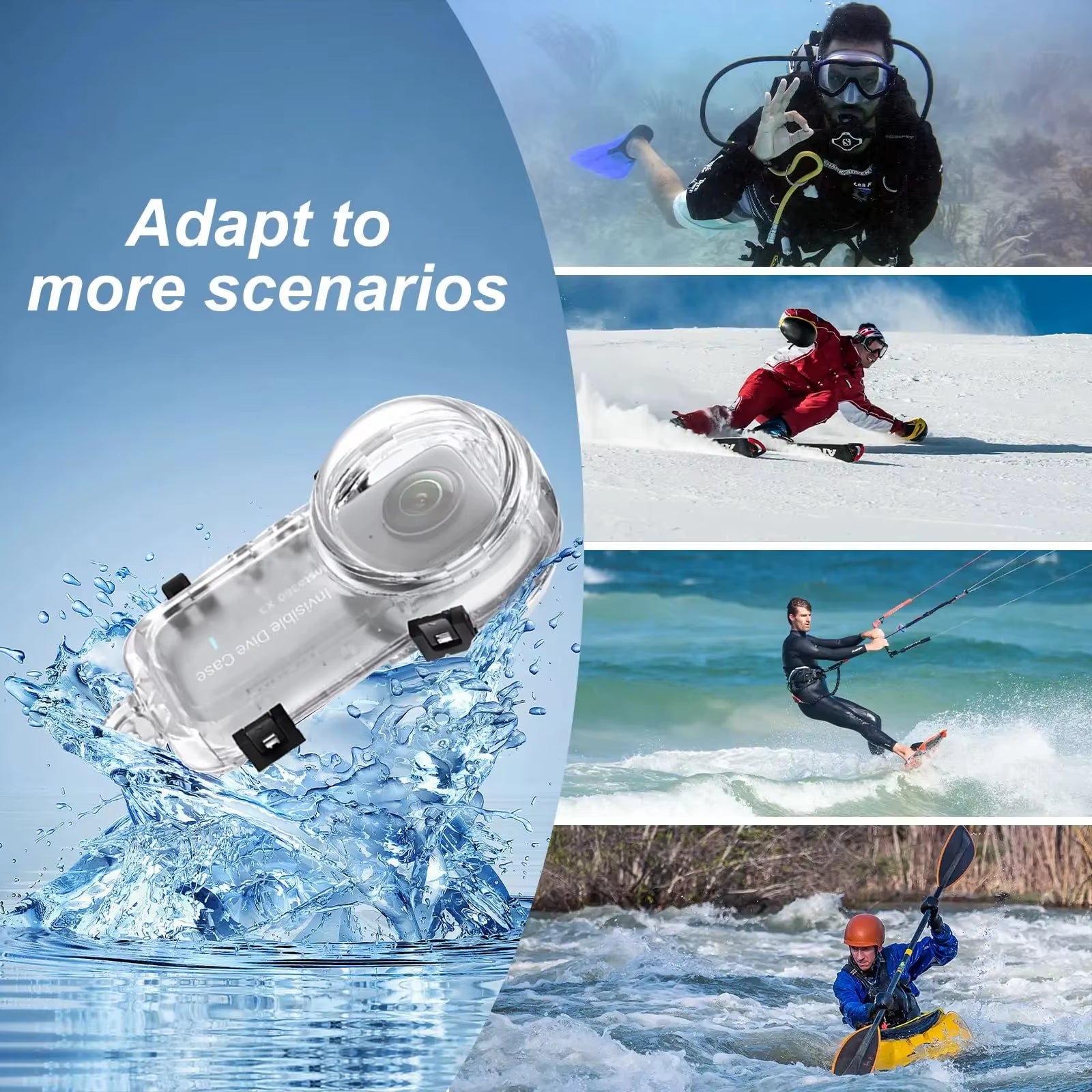 Dive Case for Insta 360 X4 Waterproof Housing Cover for  X4 Invisible Diving Case Underwater 50M Dive Shell Accessories