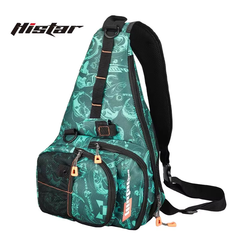 Spinning Casting Rod Bag Multi-Functional Big Capacity Waterproof Handbag Waist Crossbody Chest Fishing Backpack
