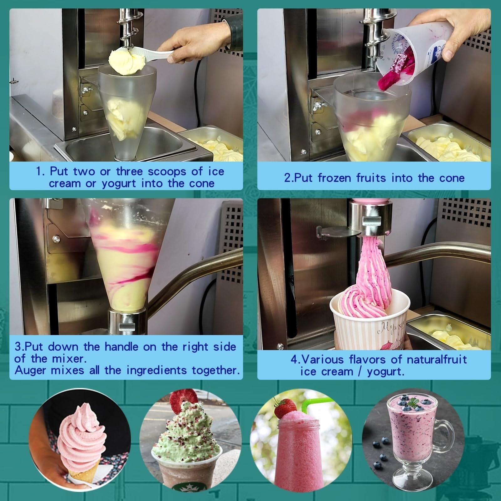 Commercial Swirl Machine Ice Cream Blending Machine Frozen Yogurt Blender