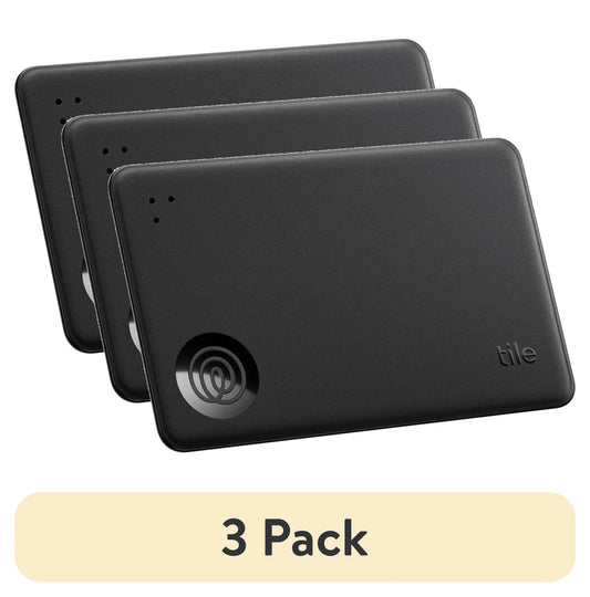 (3 Pack)   Slim Wallet Finder, Bluetooth Tracker and Item Locator for Luggage Tags, Passports and More. Both Ios and Android Compatible. Phone Finder. 1-Pack (Black)