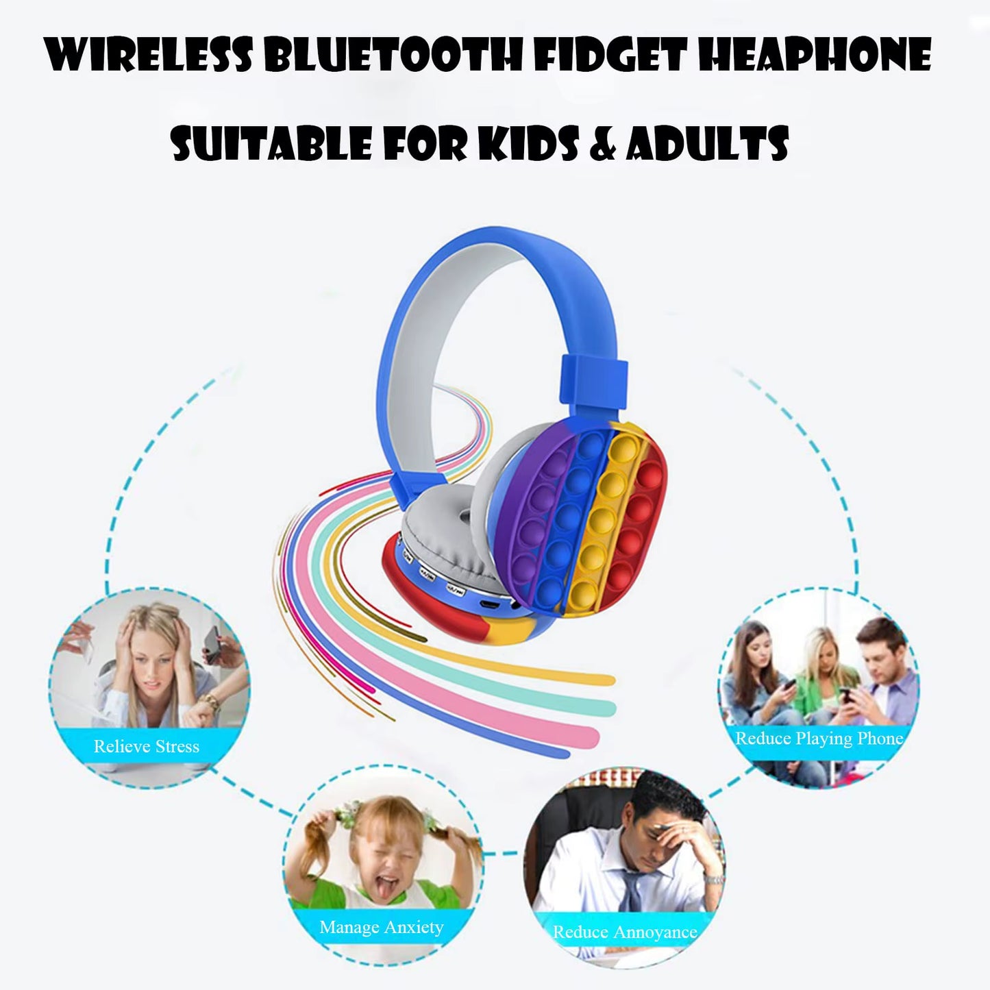 Kids Headphones, Wireless Bluetooth Headphones Popular Bubble Headphones