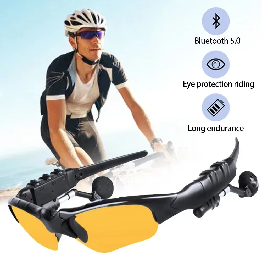 Smart Glasses Bluetooth 5.0 Outdoor Sports Cycling Surround Sound Headphones Listen to Music Call Polarized Riding Sunglasses