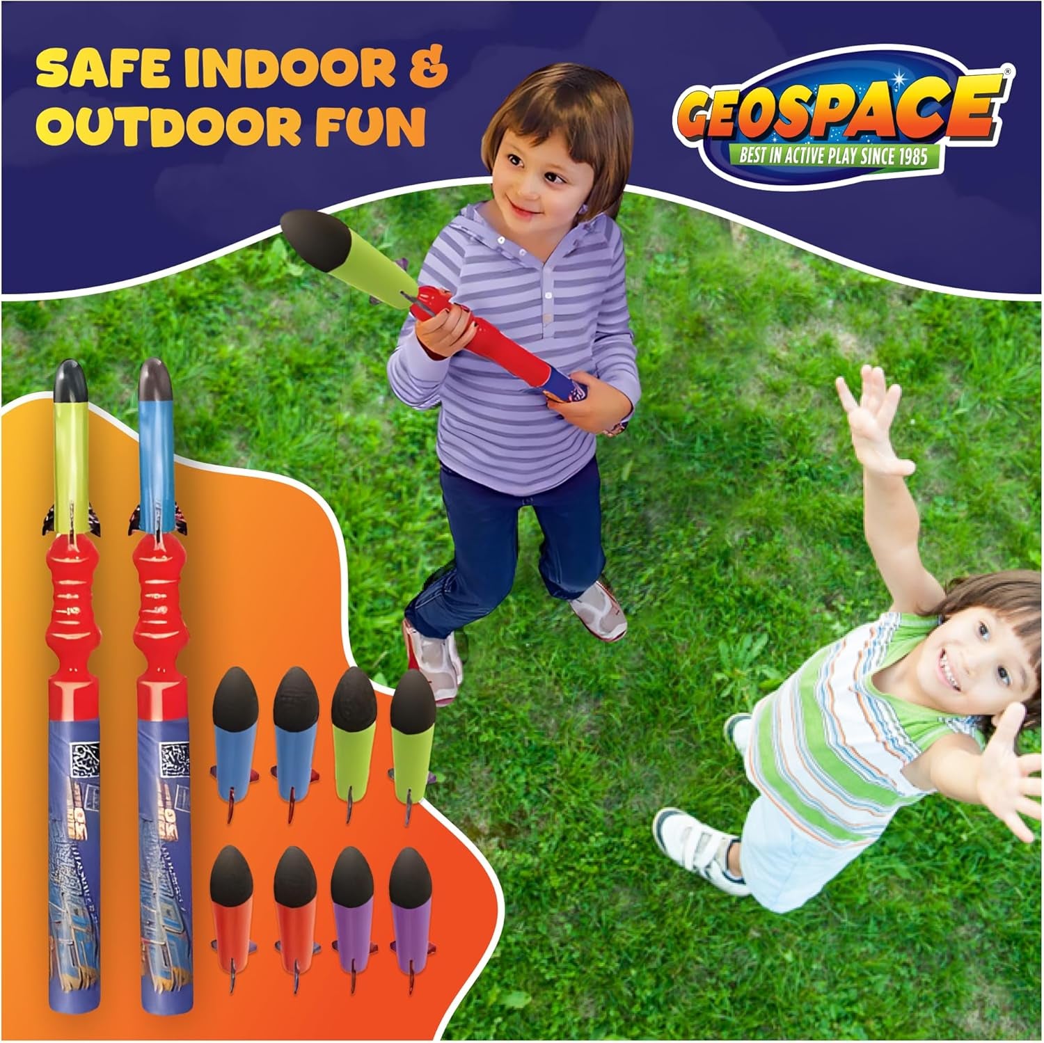 Hand Held Pump Rocket Combo Battle Pack – Flying Foam Rockets Outdoor Toys for Kids, Boys & Girls – 19" Set with 2 Launchers & 10 Rockets Set – Hand Stomper Rocket Toy - Cool Toys for Fun
