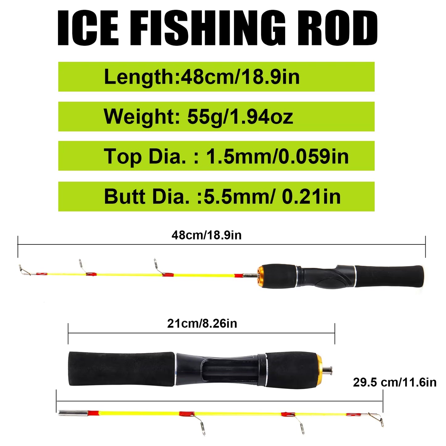 Ultralight Winter Ice Fishing Rod Portable Winter Ice Fishing Rod Spinning Casting Ice Winter Fishing Pole Tackle