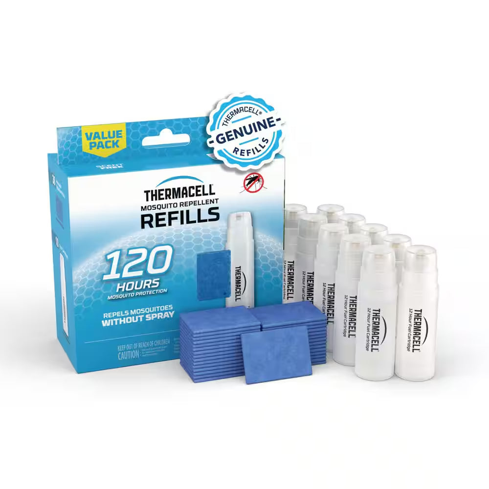 Outdoor Mosquito Repeller Refill 120-Hour Mega Pack (30 Repellent Mats and 10 Butane Cartridges)