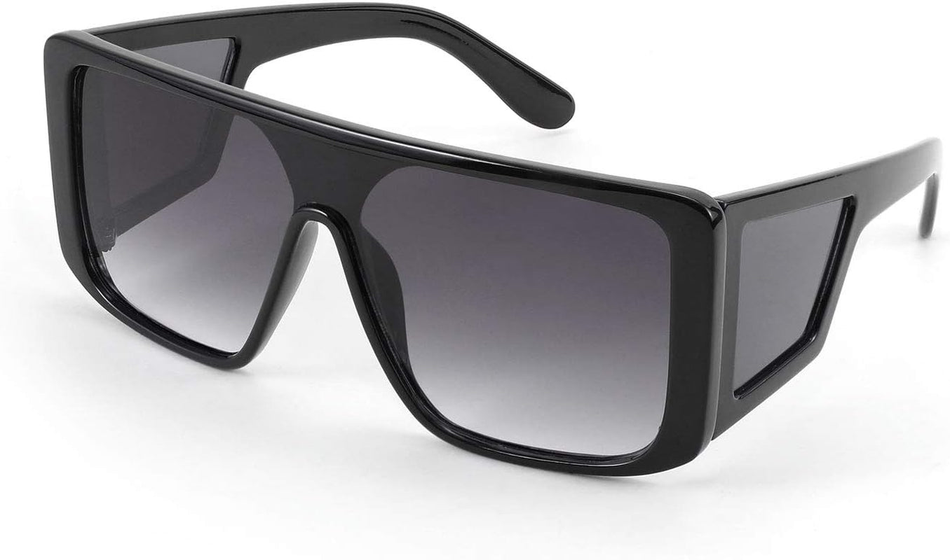 Rectangle Oversized Shield Sunglasses for Women Men Futuristic Rectangula Flat Top One Piece Shades B9037