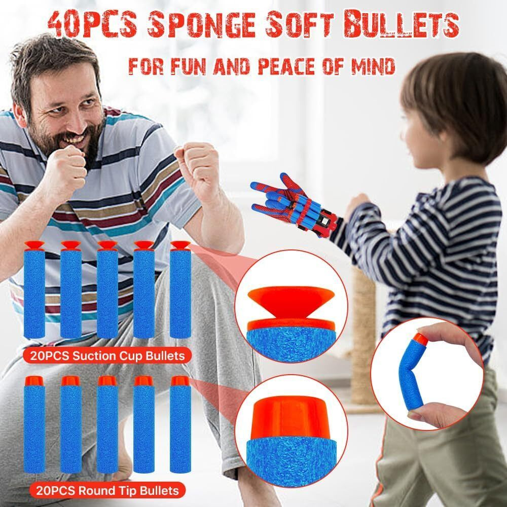 2X Spider Man Glove Cosplay Launcher Spider String Web Shooter Toys for Children