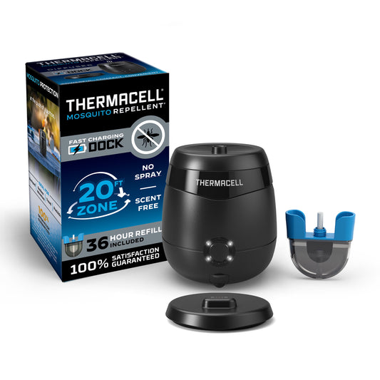 Rechargeable E65 Mosquito Repellent with 36-Hour Refill, Charging Dock, and USB Cable