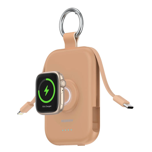 Portable Charger,5000Mah Power Bank - Apple Watch Charger with Built-In Cables,Travel-Ready Portable Charger for Iphone 16/15/14 ,Android , Apple Watch, Kahaki