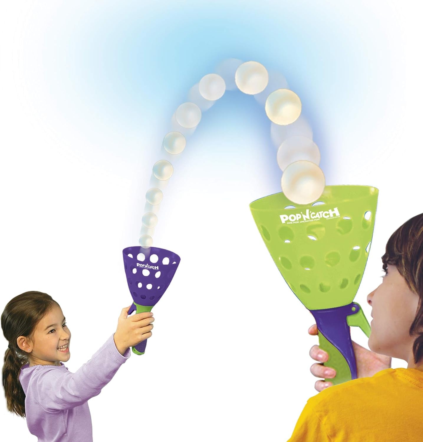 Original POP 'N Catch Family Skill Game with 2 Launchers - Launch & Catch the Ball for Hours of Fun! Perfect for Backyard, Beach or Tailgate Parties! Outdoor or Indoor Fun for Kids & Adults