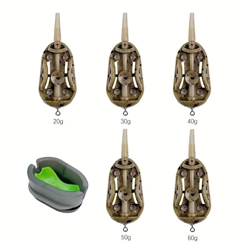 Complete Carp Fishing Feeder Kit - High-Speed Bait Launcher with Mold