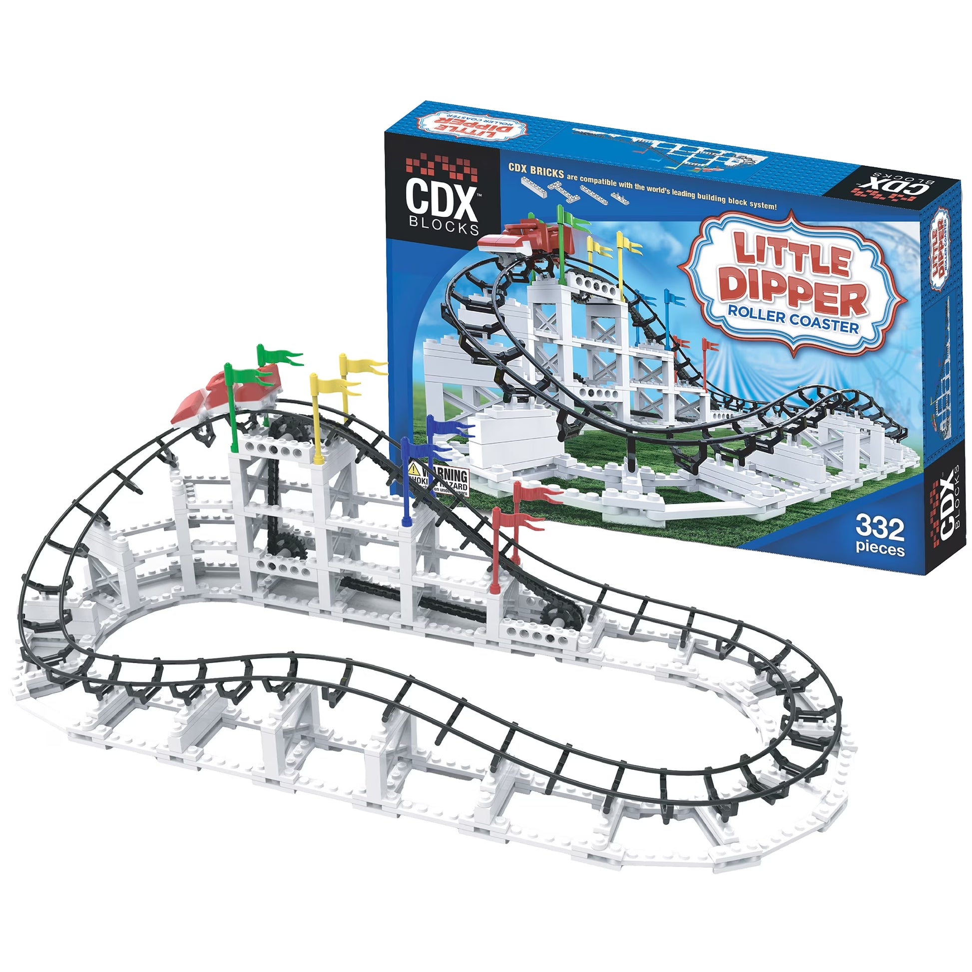 : Little Dipper - 332 Pcs, Building Brick Set, Gravity Powered Roller Coaster Model, Promotes STEM Learning