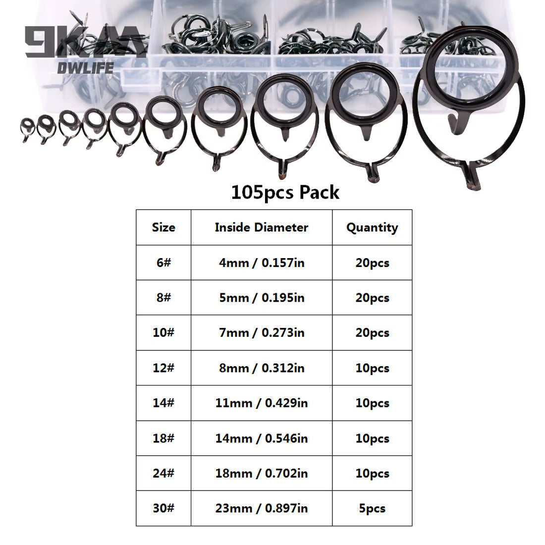 Fishing Rod Guide 9~200Pcs Stainless Steel Ceramics Rings Rod Repair Kit Spinning Casting Mixed Size Replacement Accessories