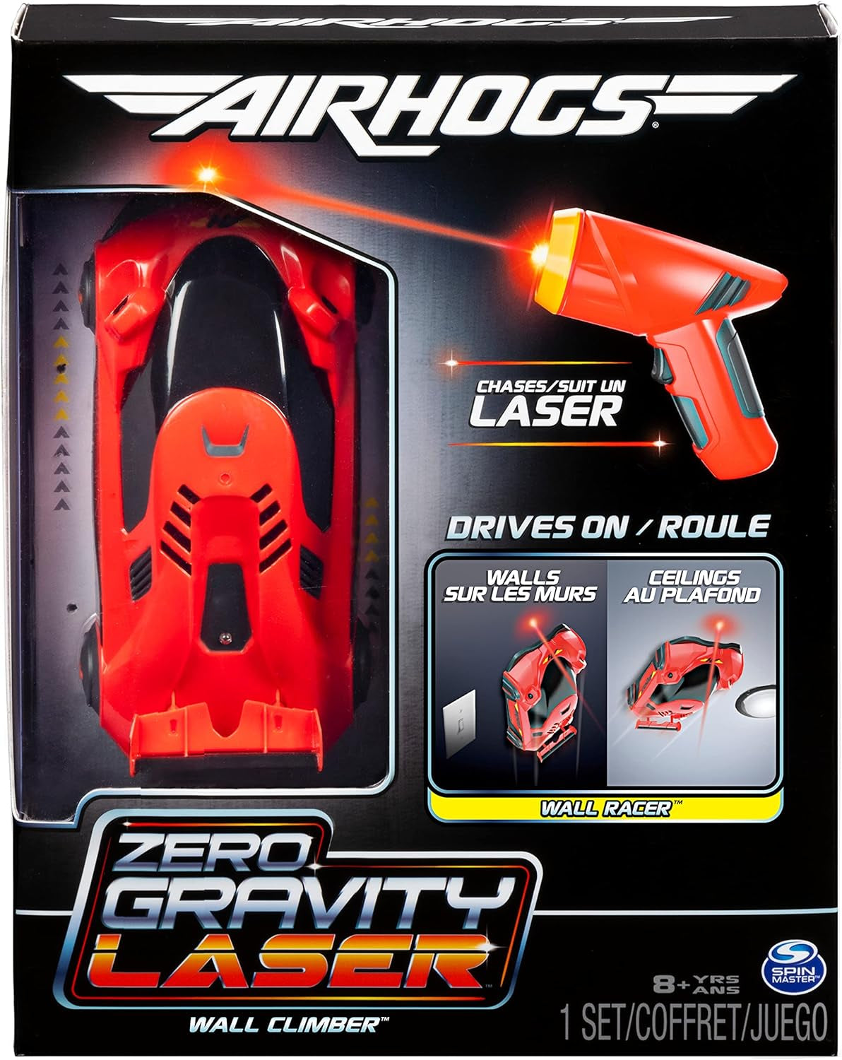 , Zero Gravity Laser, Laser-Guided Wall Racer, Wall Climbing Race Car, Red