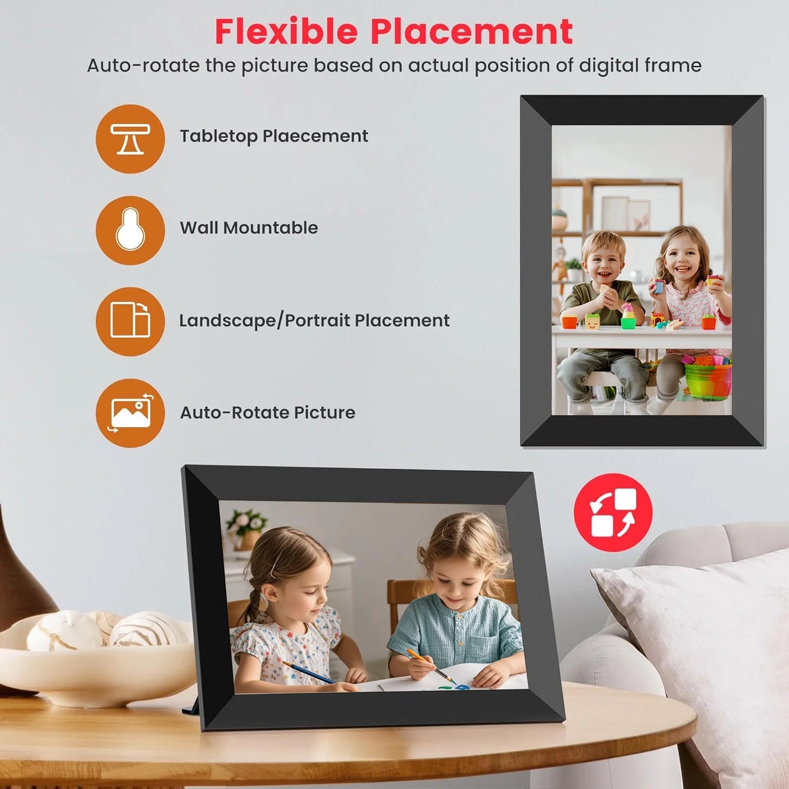 Frameo 10.1” Wifi Digital Picture Frame, 1280X800 HD IPS Touch Screen Photo Frame Electronic, Share Photos/Videos Instantly via from Anywhere