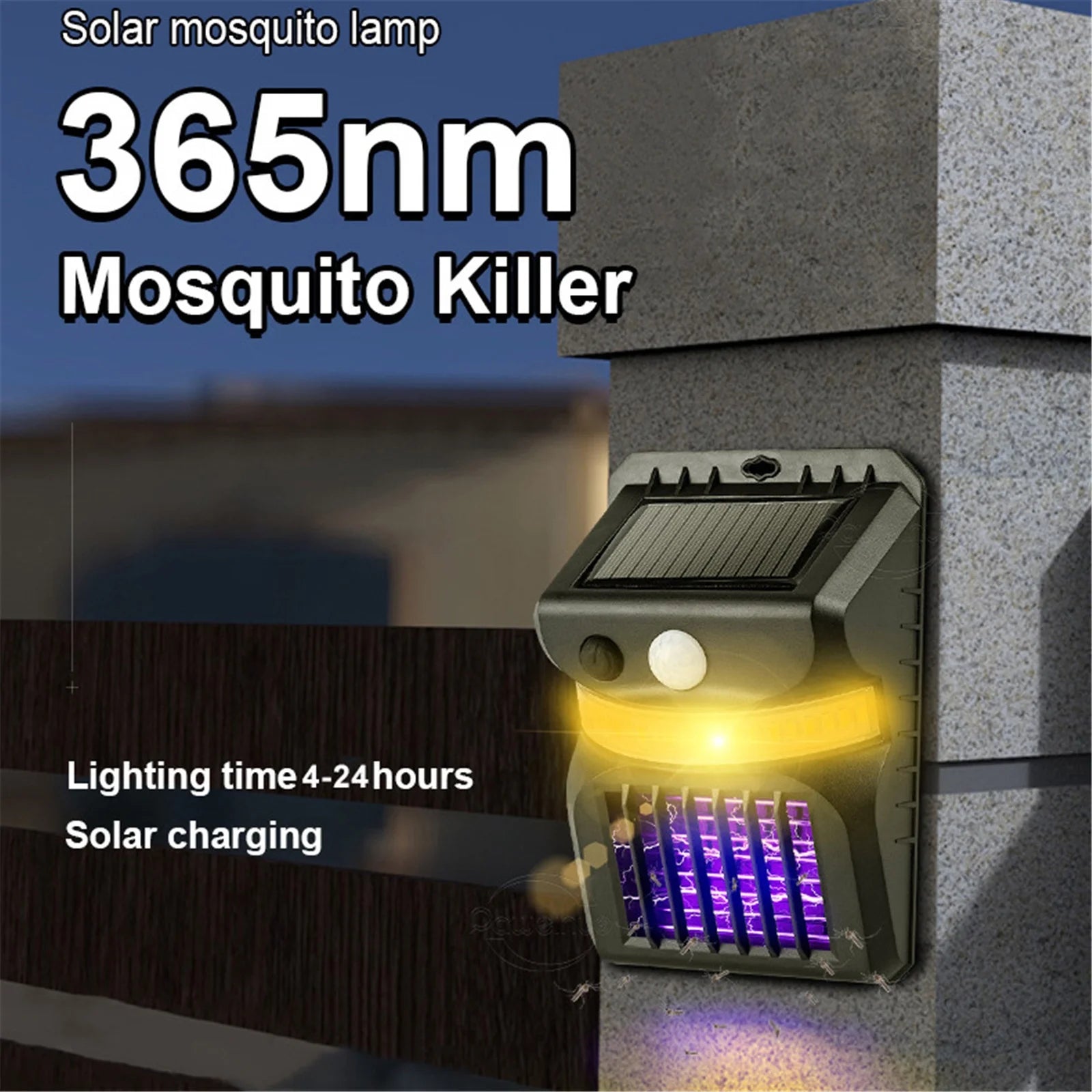 Bug Zapper for Outdoor and Indoor, Solar Powered Electric Mosquito Zapper, Portable Insect Repellent