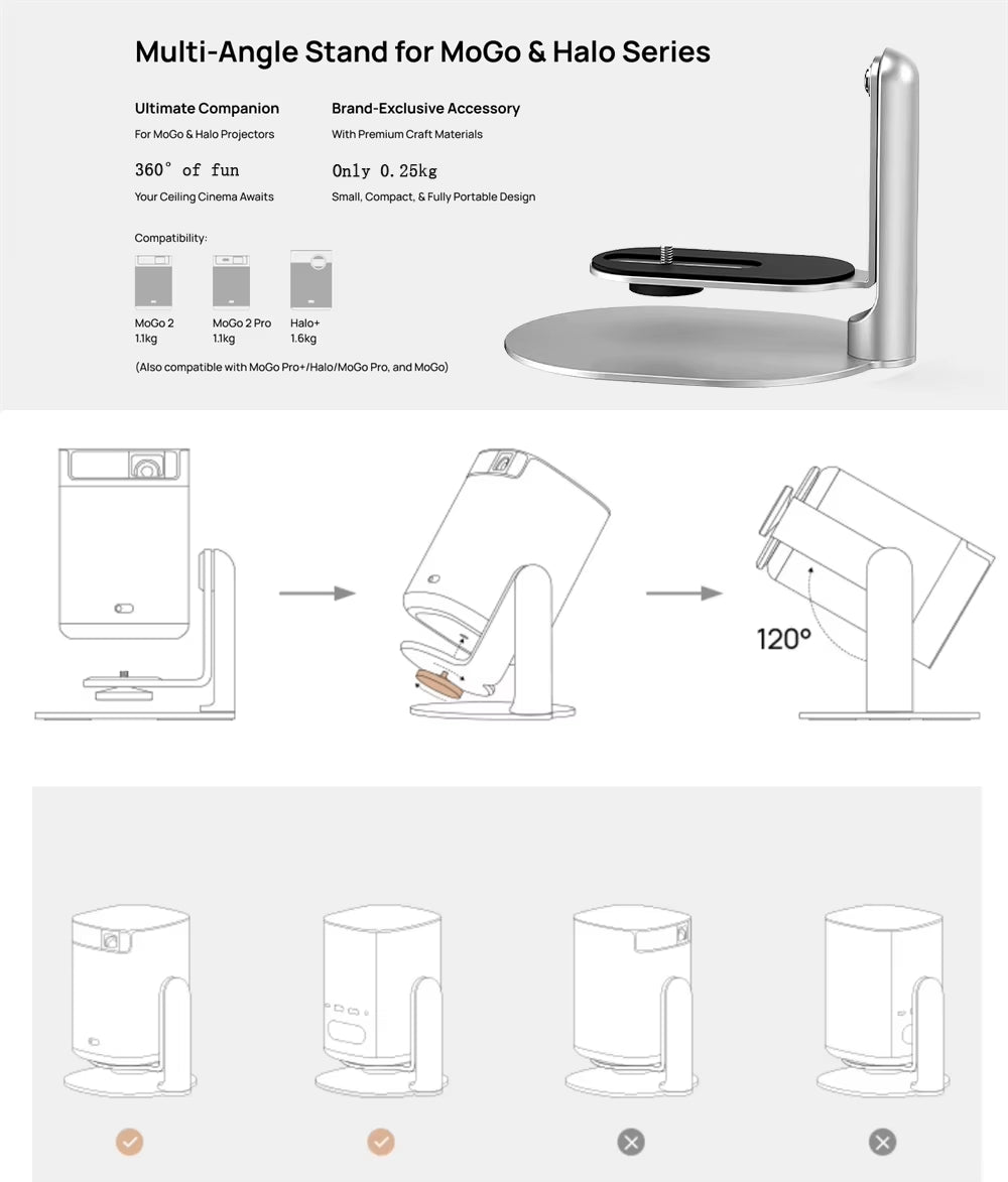 Projector Stand Mount Desktop Holder Adjustable Projector Bracket for XGIMI Halo H6 Xiaomi HY300 HY320 Projector