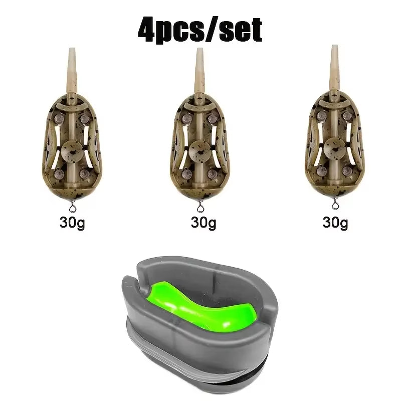 Complete Carp Fishing Feeder Kit - High-Speed Bait Launcher with Mold