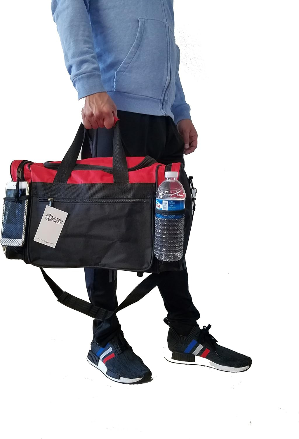 17" Carry on Travel Size Sport Luggage Gym Weekender Bag (Red)