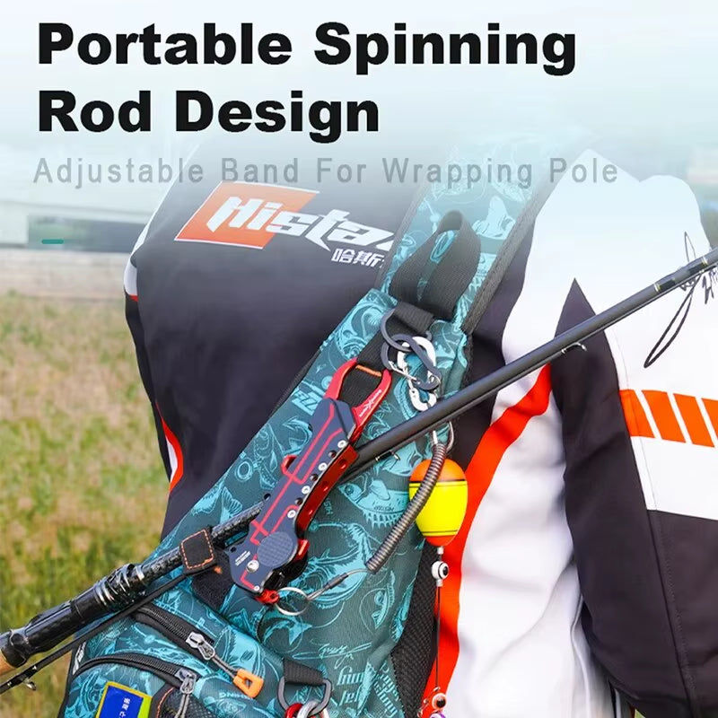 Spinning Casting Rod Bag Multi-Functional Big Capacity Waterproof Handbag Waist Crossbody Chest Fishing Backpack