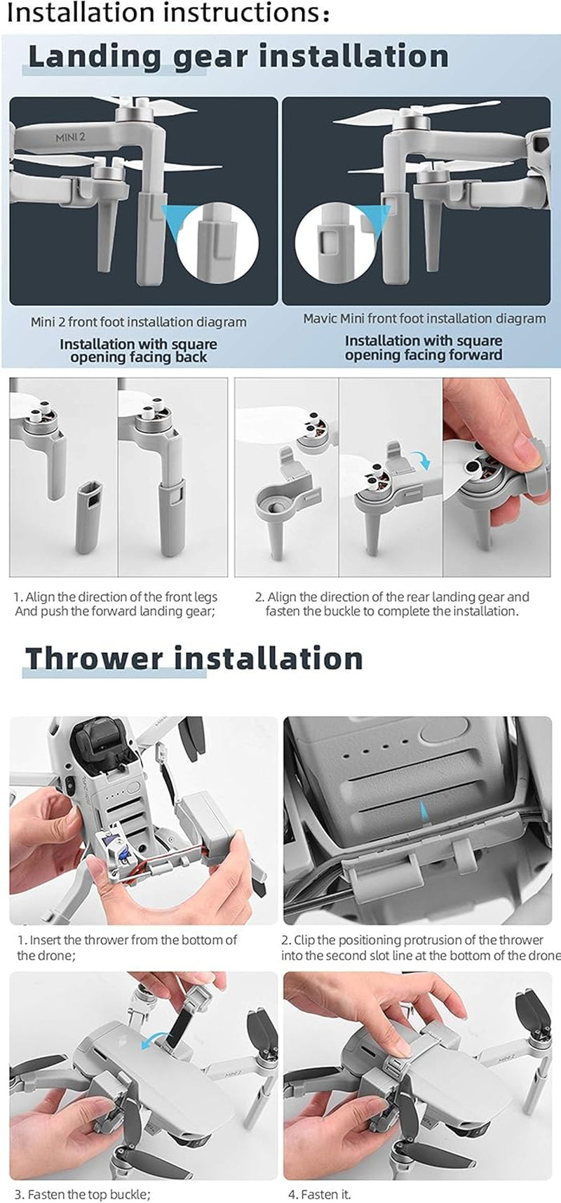 Mini 2 Airdrop System for DJI Mini 4K / Min 2 Se/Min 2 / Mavic Mni Payload Drop Device Drone Fishing Bait Release Wedding Ring Search Tools Dropper System with Landing Gear Accessories