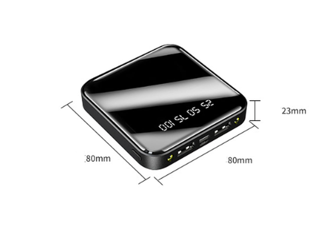 Mini Power Bank 20000 Mah Portable Mirror Digital Display Power Bank
