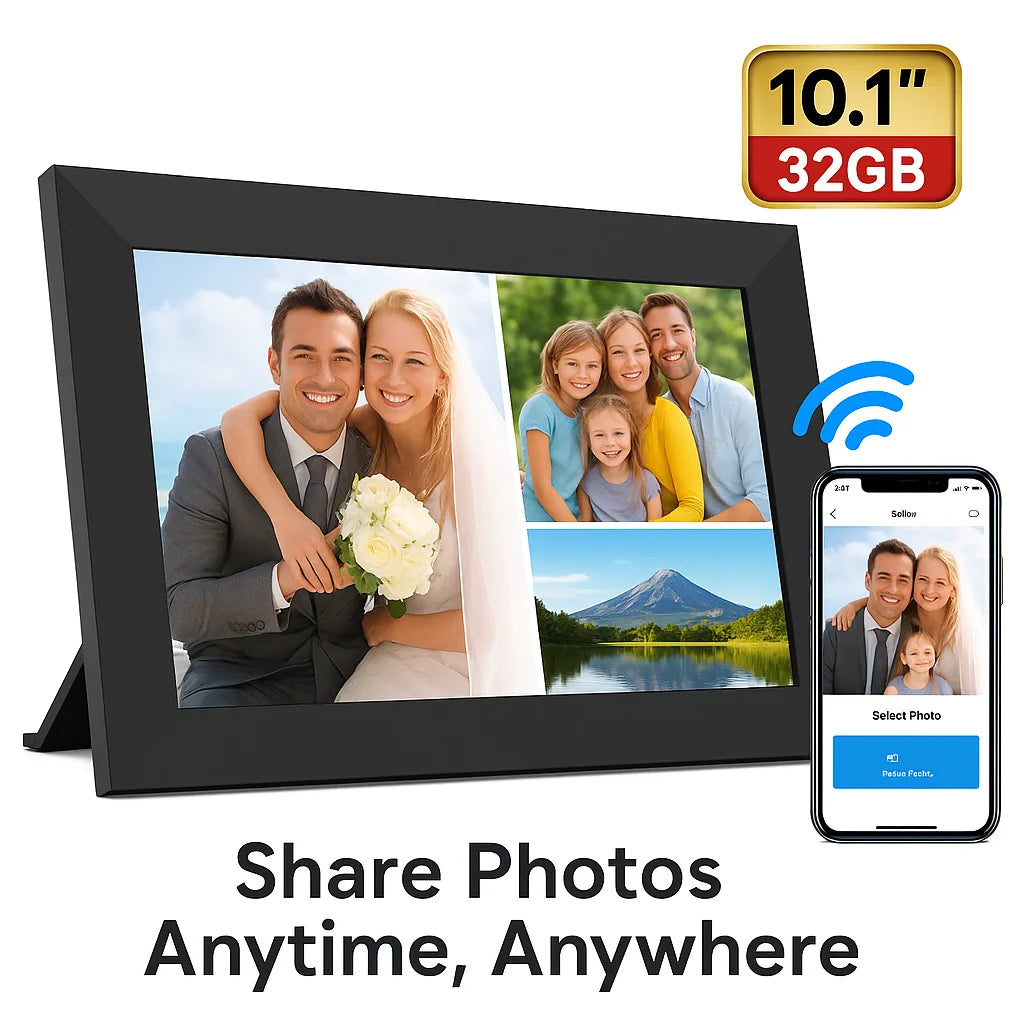 Frameo 10.1” Wifi Digital Picture Frame, 1280X800 HD IPS Touch Screen Photo Frame Electronic, Share Photos/Videos Instantly via from Anywhere