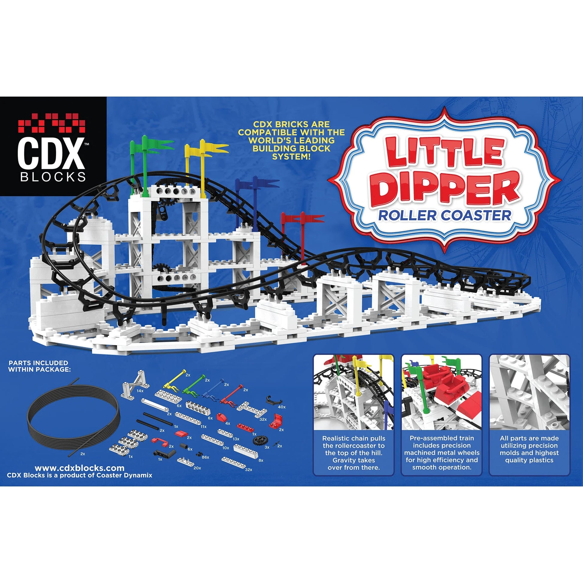 : Little Dipper - 332 Pcs, Building Brick Set, Gravity Powered Roller Coaster Model, Promotes STEM Learning