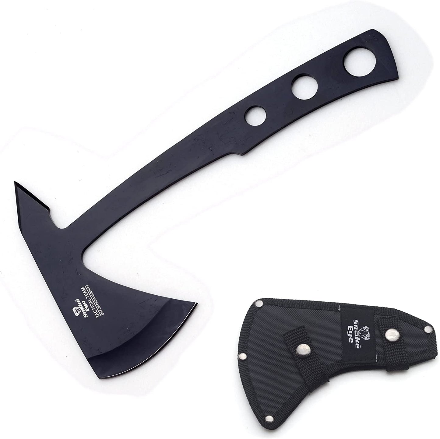 Tomahawk Throwing Knife, 9.5 Inch Overall Length, Stainless Steel Blade, with Nylon Sheath (Black)