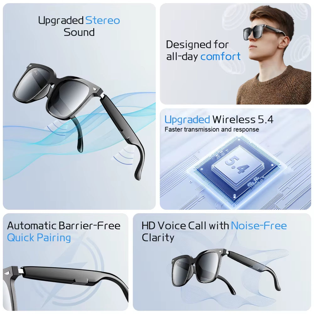 YJ-01 Smart Wireless Bluetooth Glasses Multifunctional Sunglasses Sport Glasses Video Recording Calling Music Playback