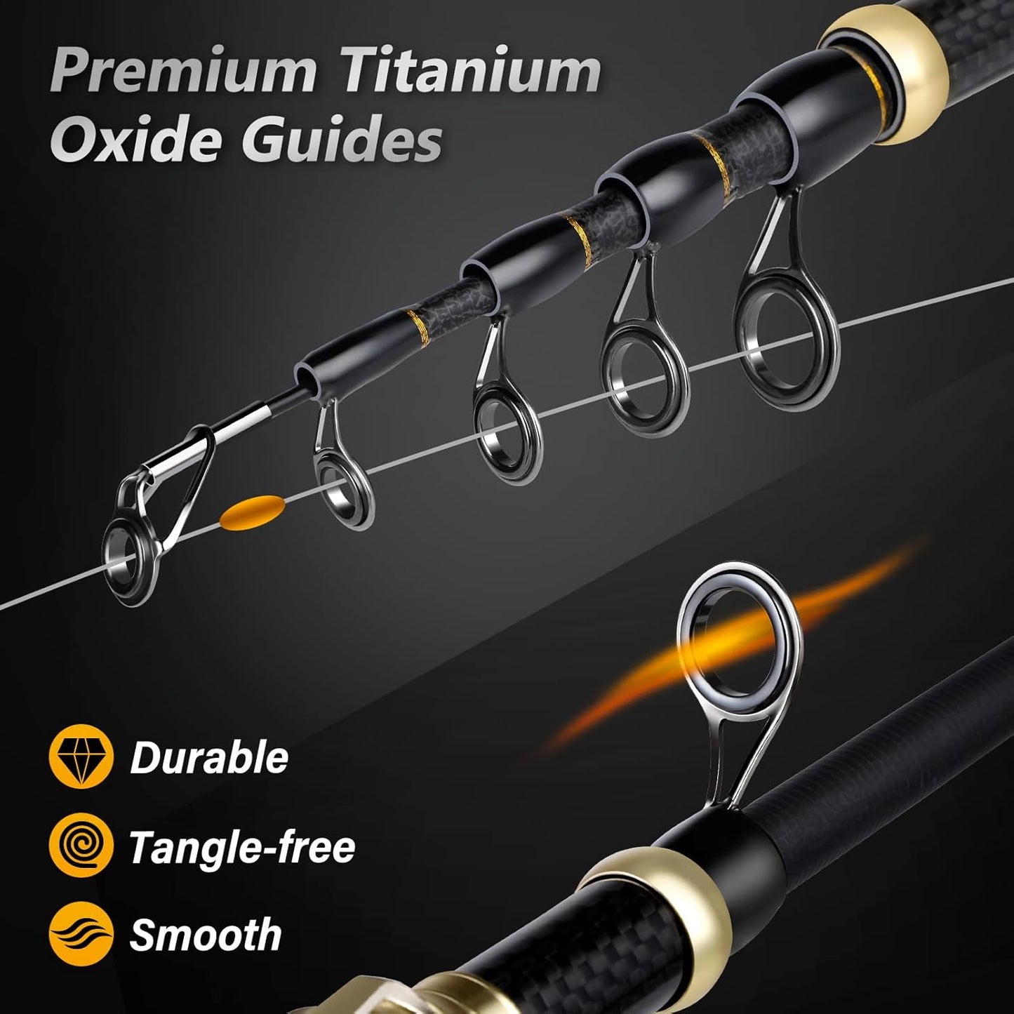 Fishing Rod and Reel Combo,Fishing Pole,Telescopic Fishing Rod Kit with Spinning Reel, Telescopic Fishing Pole with Carrier Bag for Freshwater Saltwater for Men Women