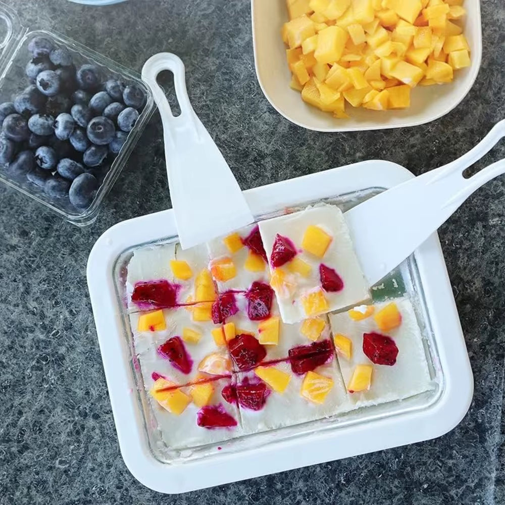 Ice Cream Maker Pan with 1 Scraper Instant Rolled Ice Cream Maker DIY Sorbet Frozen Yogurt Maker