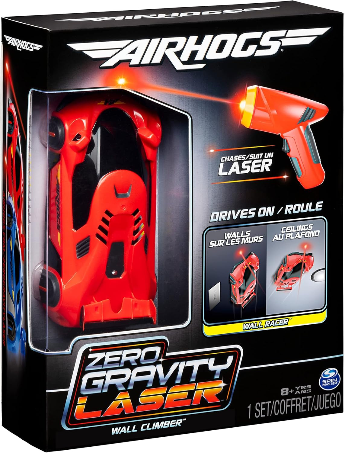 , Zero Gravity Laser, Laser-Guided Wall Racer, Wall Climbing Race Car, Red